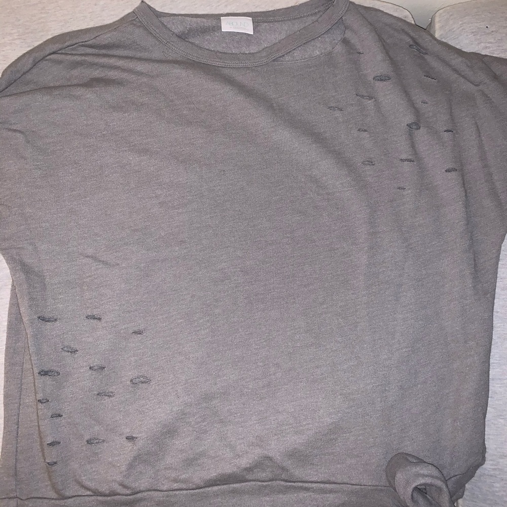 Grey distressed sweatshirt